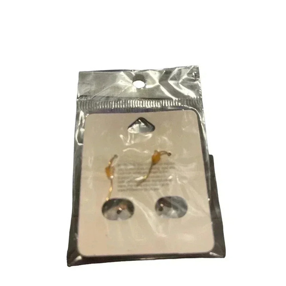 FASHION EARRINGS DANGLE BLUE STONE - Picture 2 of 2